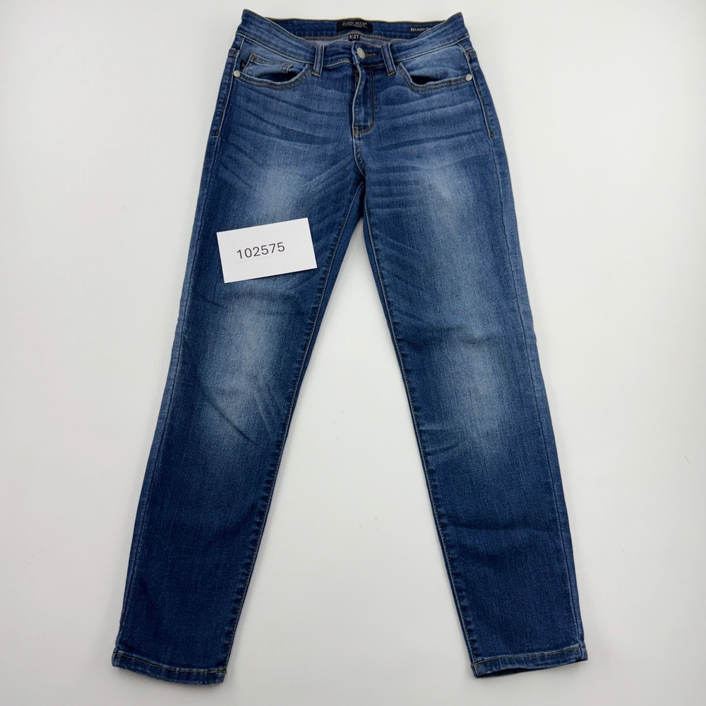 Judy Blue Womens 5/27 Relaxed Fit Jeans Medium Wash Stretch Denim JB82103MD